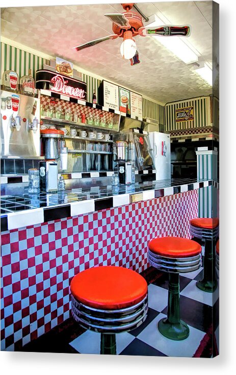 Route 66 Acrylic Print featuring the painting Route 66 Lucille's Roadhouse by Christopher Arndt