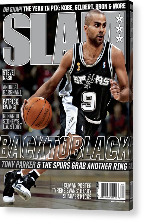 Tony Parker Acrylic Print featuring the photograph Back to Black: Tony Paker & The Spurs Grab Another Ring SLAM Cover by Getty Images