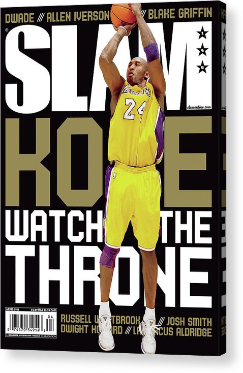 Kobe Bryant Acrylic Print featuring the photograph Kobe: Watch the Throne SLAM Cover by Getty Images