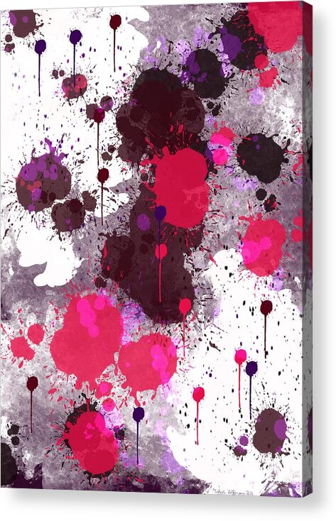  Acrylic Print featuring the digital art A Study in Blood Spatter Analysis by Michelle Hoffmann