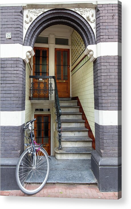 Amsterdam Bike Acrylic Print featuring the photograph An Amsterdam Home by Georgia Clare