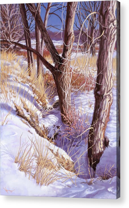 Minnesota Acrylic Print featuring the painting February in Minnesota by Hans Neuhart