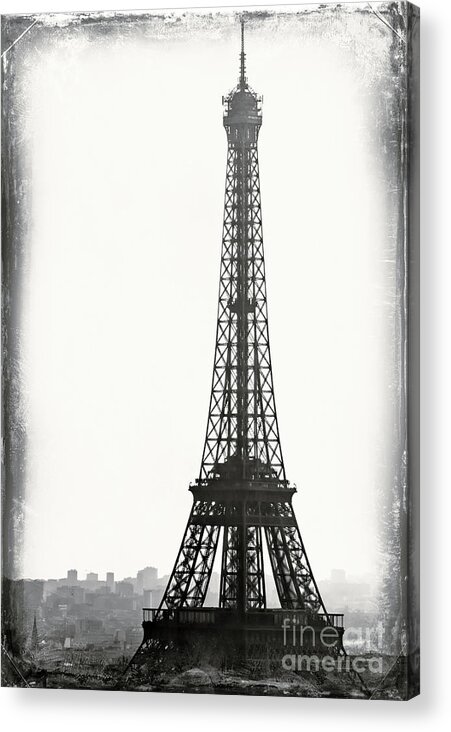 Vintage Tour Eiffel Acrylic Print featuring the photograph Vintage Tour Eiffel in Paris by John Rizzuto