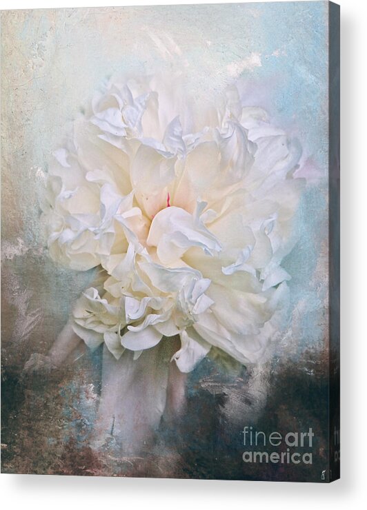 Abstract Acrylic Print featuring the photograph Abstract Peony in Blue by Jai Johnson