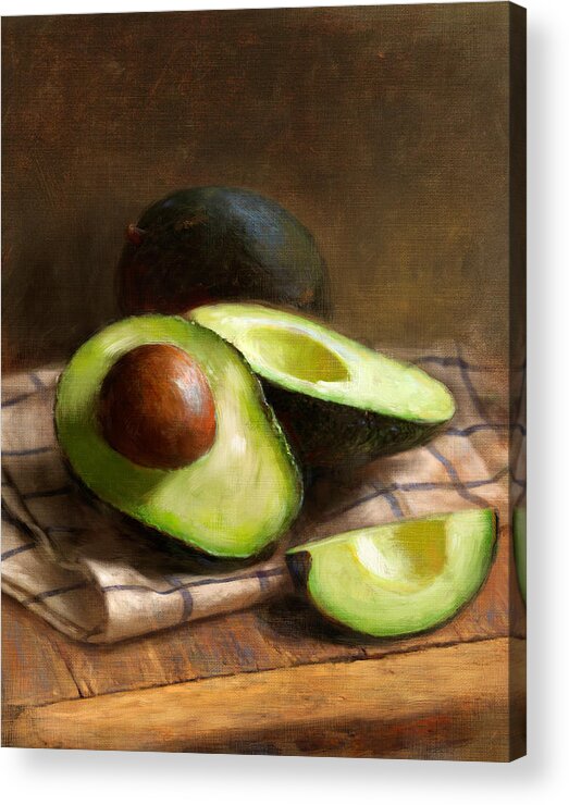 Avocado Acrylic Print featuring the painting Avocados by Robert Papp