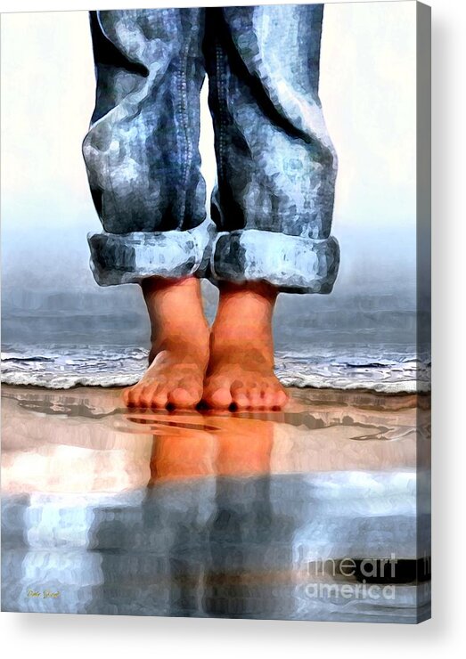 Child Acrylic Print featuring the digital art Barefoot Boy  by Dale  Ford
