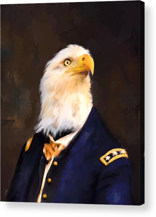 Art Acrylic Print featuring the painting Chic Eagle General by Jai Johnson