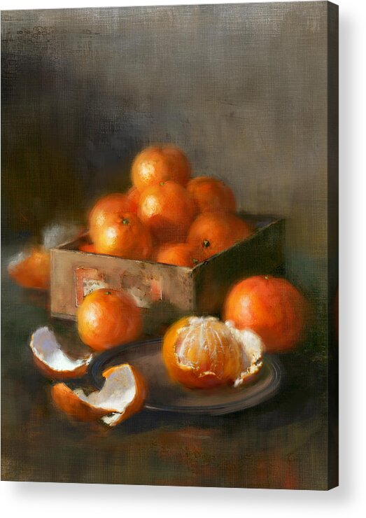 Clementines Acrylic Print featuring the painting Clementines by Robert Papp