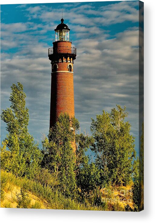 Lighthouse Acrylic Print featuring the photograph Early Light at Little Sable by Nick Zelinsky Jr