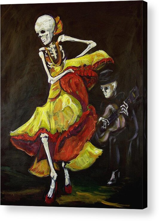 Muertos Acrylic Print featuring the painting Flamenco VI by Sharon Sieben