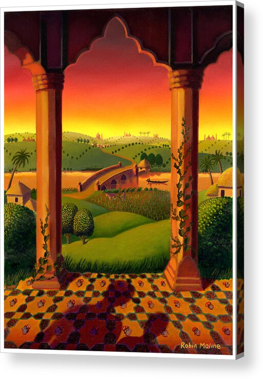 India Landscape Acrylic Print featuring the painting India Landscape by Robin Moline