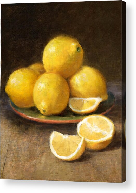 #faatoppicks Acrylic Print featuring the painting Lemons by Robert Papp