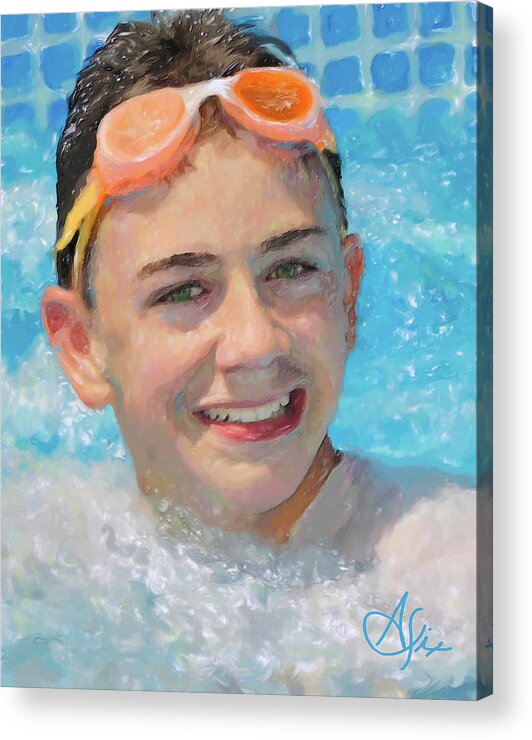 Portrait Acrylic Print featuring the painting Nick by Arthur Fix