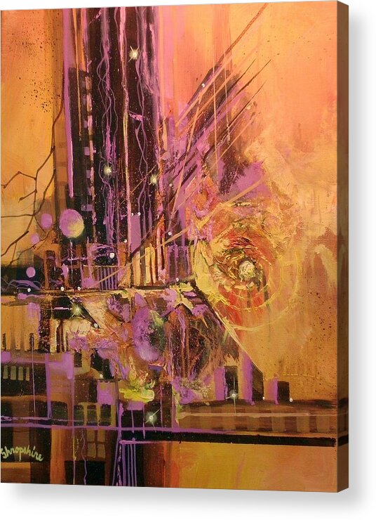  Abstract Art Acrylic Print featuring the painting Solar Flare by Tom Shropshire