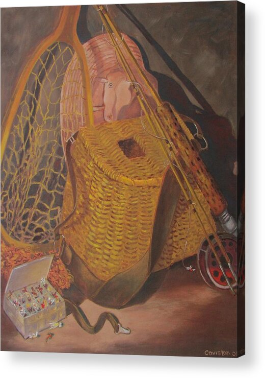 Fly Fishing Acrylic Print featuring the painting Timeless Treasures by Tony Caviston