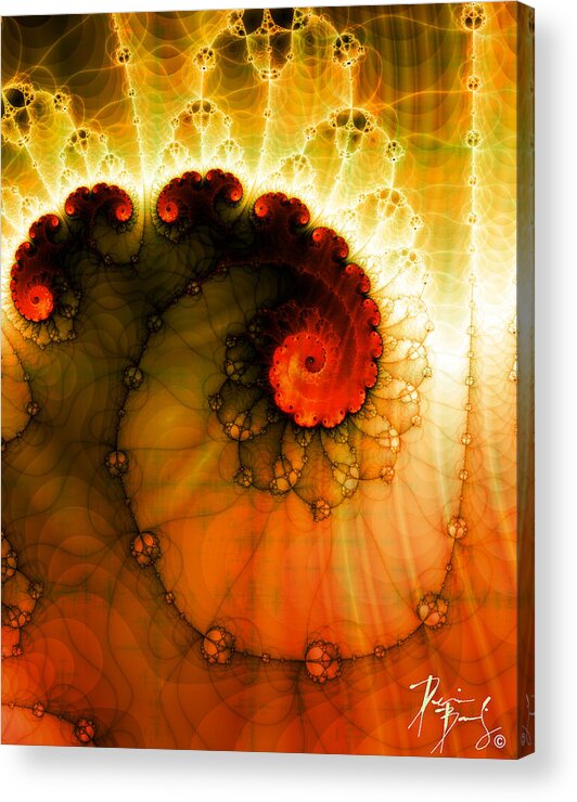 Fractal Digital Art Acrylic Print featuring the digital art V-05 by Dennis Brady