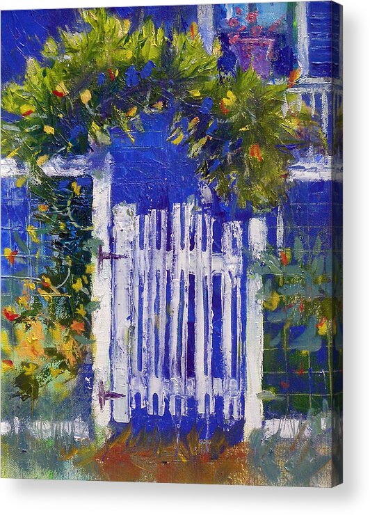 Habersham Acrylic Print featuring the painting Joan's Gate by Gertrude Palmer