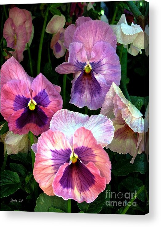 Flowers Acrylic Print featuring the digital art Pretty in Pink by Dale  Ford