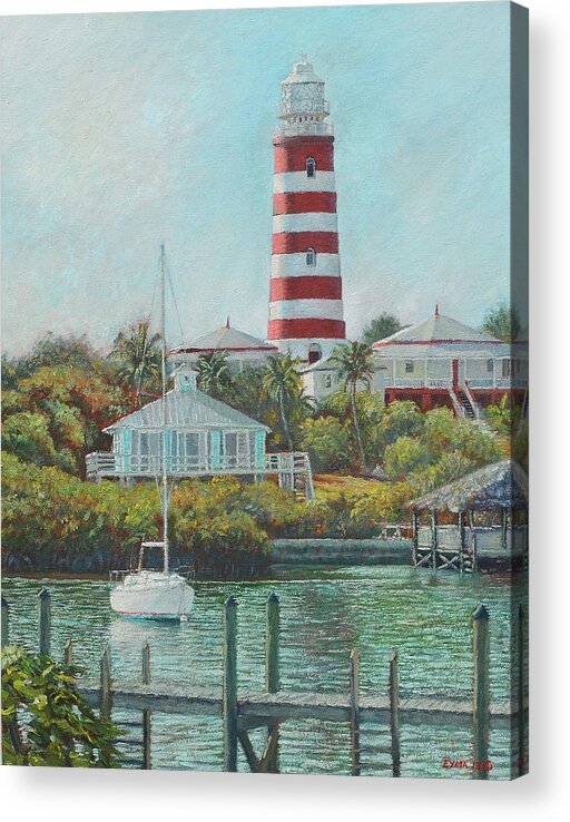 Hope Town Acrylic Print featuring the painting Afternoon in Hope Town by Ritchie Eyma
