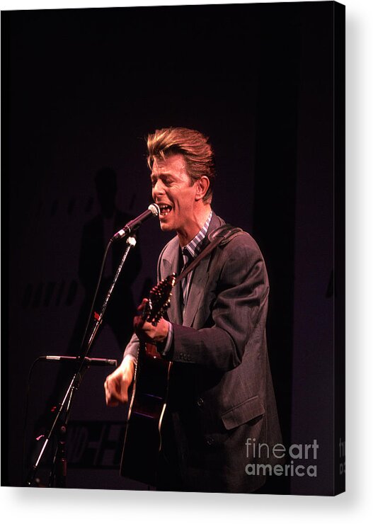 David Bowie Acrylic Print featuring the photograph David Bowie 1990 by Chris Walter