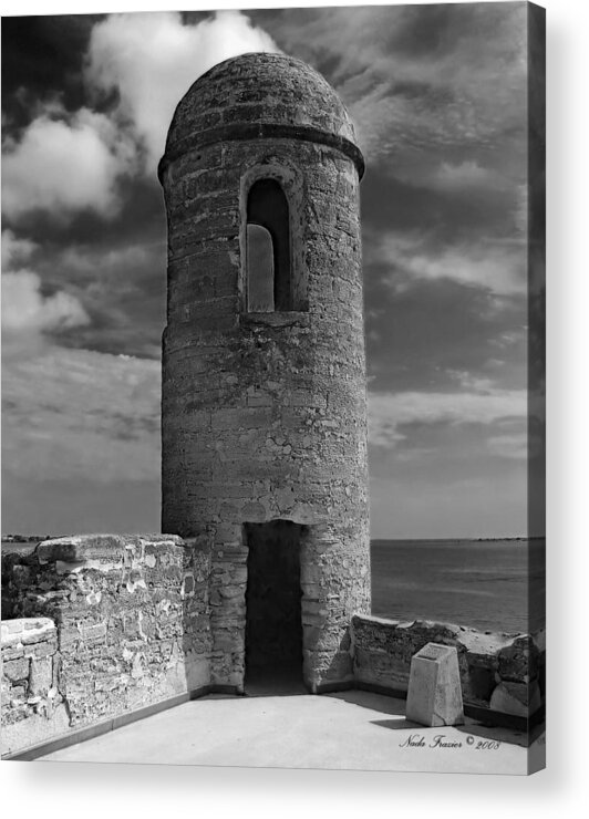 Castillo De San Marcos National Park Service Monument Acrylic Print featuring the photograph Fort Marion Tower by Nada Frazier