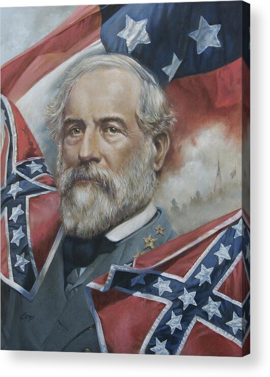 General Lee Acrylic Print featuring the painting General Robert E Lee by Linda Eades Blackburn