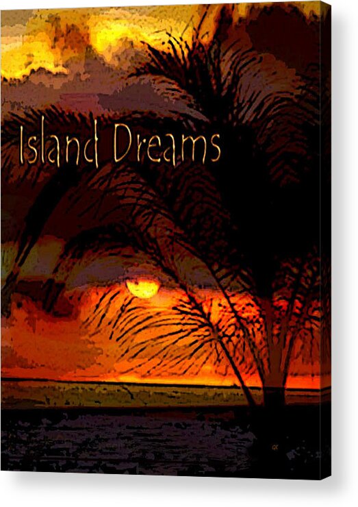 Digital Art Acrylic Print featuring the painting Island Dreams by Gerlinde Keating