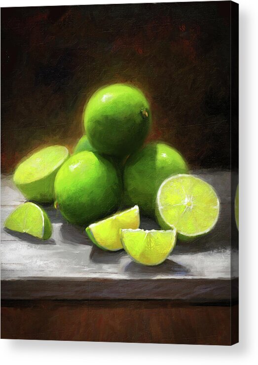Limes Acrylic Print featuring the painting Limes In Sunlight by Robert Papp