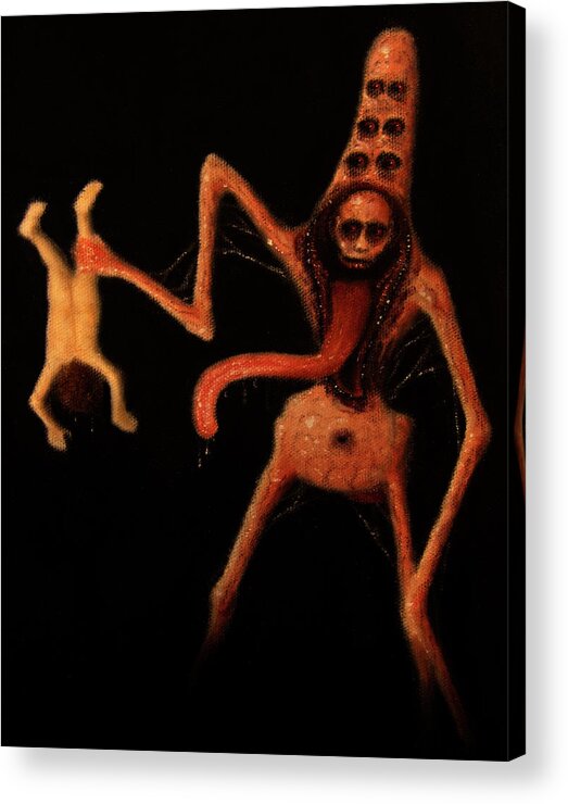 Horror Acrylic Print featuring the painting Violator of Innocence - Artwork by Ryan Nieves