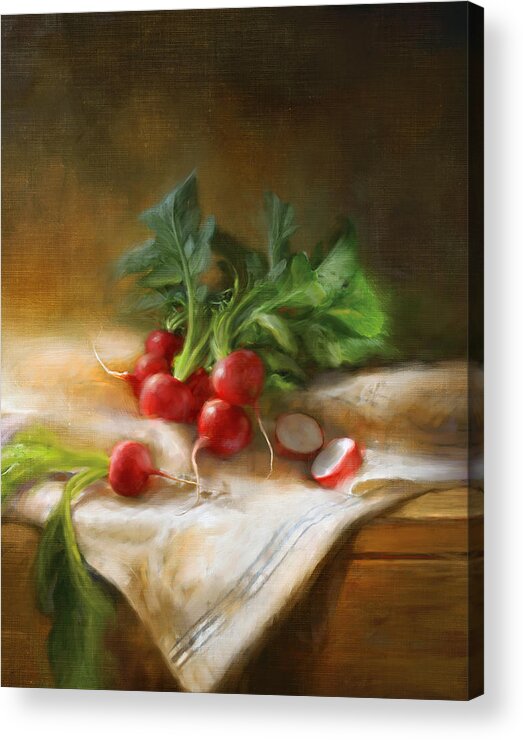 Still Life Acrylic Print featuring the painting Radishes by Robert Papp