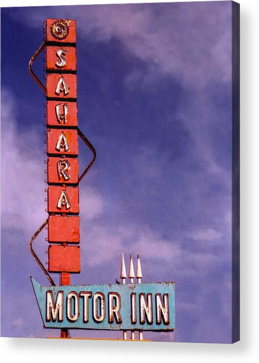 Sahara Acrylic Print featuring the photograph Sahara Motor Inn by Matthew Bamberg