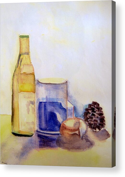 Watercolor Acrylic Print featuring the painting Still Life by Lessandra Grimley