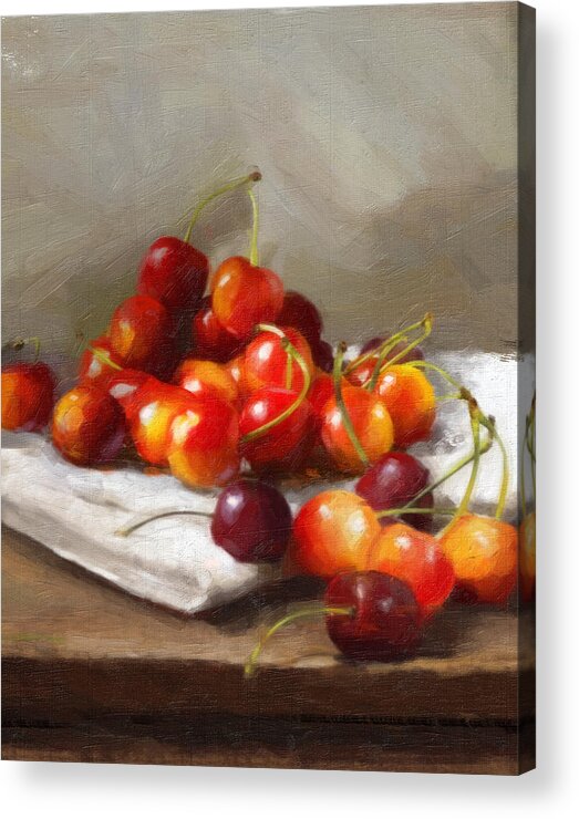 Cherries Acrylic Print featuring the painting Summer Cherries by Robert Papp