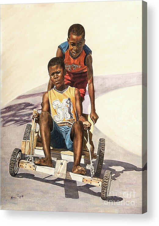 Kids Acrylic Print featuring the painting Test Run by Nicole Minnis