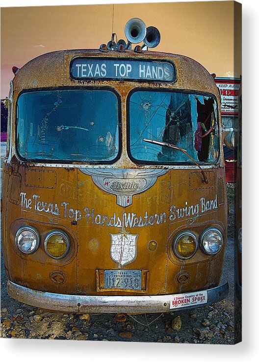 Bus Acrylic Print featuring the photograph Texas Top Hands by Jim Mathis