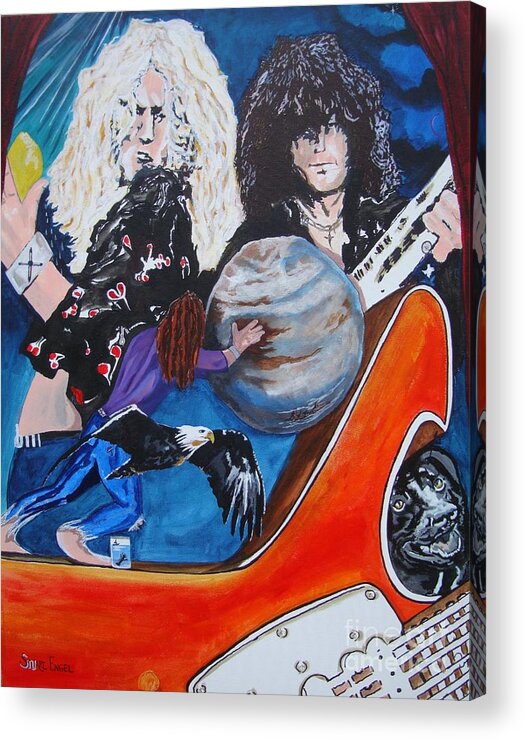 Led Zeppelin Acrylic Print featuring the painting To Be A Rock And Not To Roll by Stuart Engel