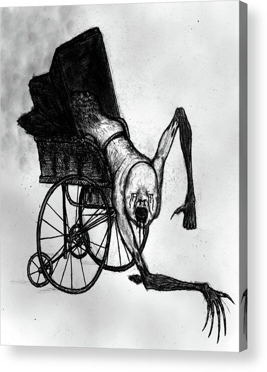 Horror Acrylic Print featuring the drawing The Nightmare Carriage - Artwork #2 by Ryan Nieves