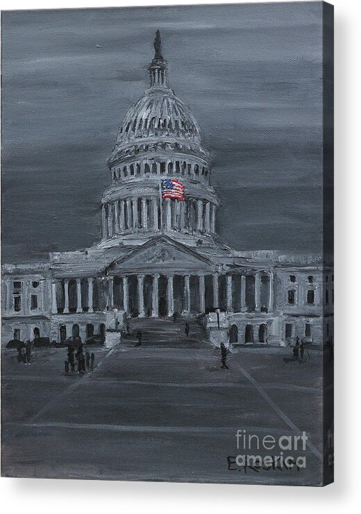 Patriotic Painting Acrylic Print featuring the painting Darkness at Noon by Elizabeth Roskam