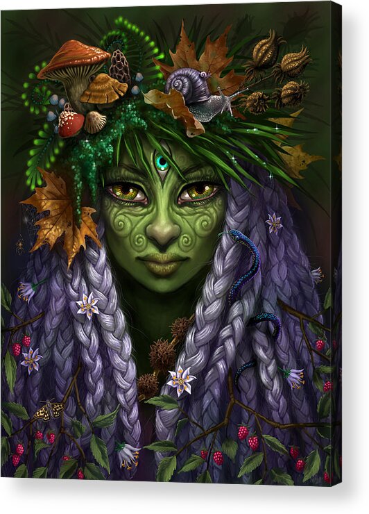 Gelfling Acrylic Print featuring the painting Portrait of Woodling by Cristina McAllister
