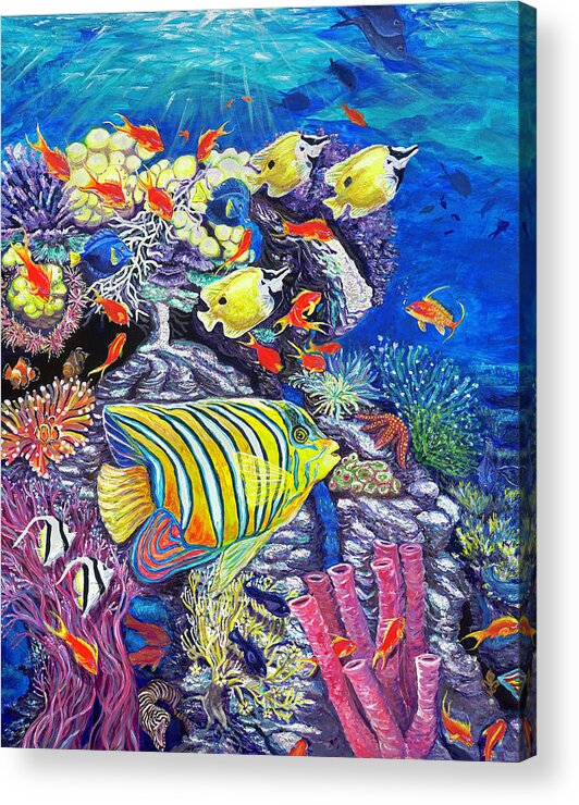 Donna Yates Artist Acrylic Print featuring the painting The Vibrant Sea by Donna Yates