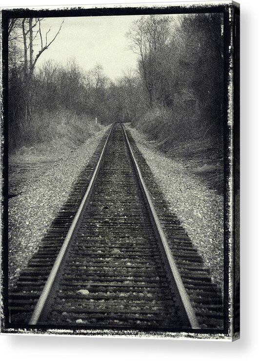 Railroad Trains Acrylic Print featuring the photograph Tracks To Somewhere by M Three Photos