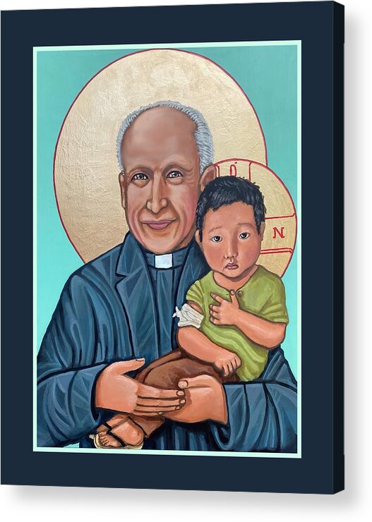 Iconography Jesuit Jesuits Acrylic Print featuring the painting Pedro Arrupe SJ by Kelly Latimore