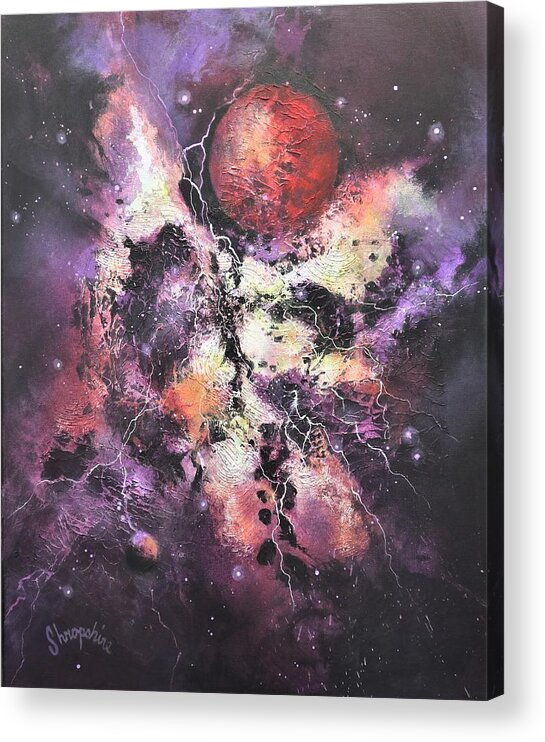 Red Planet Acrylic Print featuring the painting Red Planet by Tom Shropshire