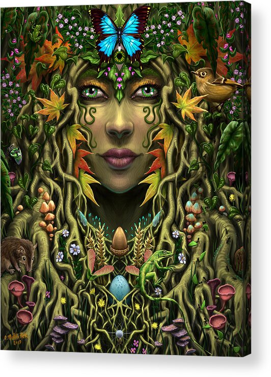 Ecology Acrylic Print featuring the painting Rooted Together by Cristina McAllister