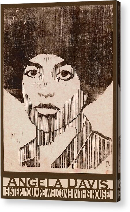 Angela Davis Acrylic Print featuring the mixed media Angela Davis by Ricardo Levins Morales