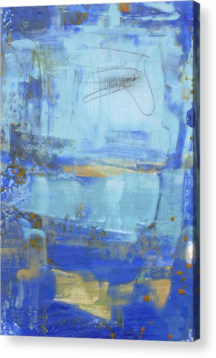 Blue Acrylic Print featuring the painting Blue Clouds by Tamara Gonda