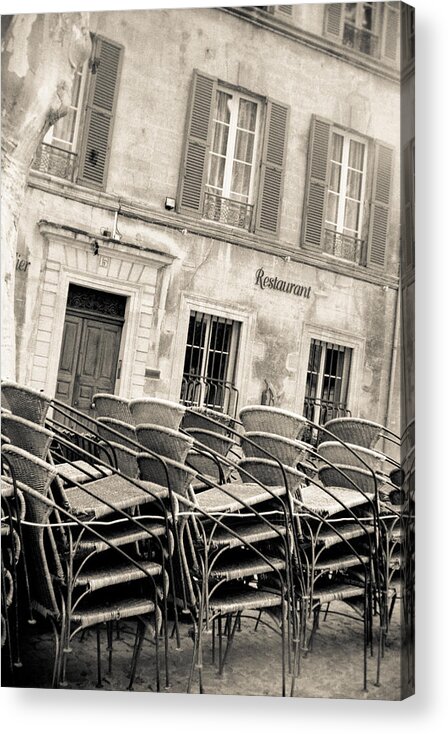 France Acrylic Print featuring the photograph Cafe Chairs by Matthew Pace