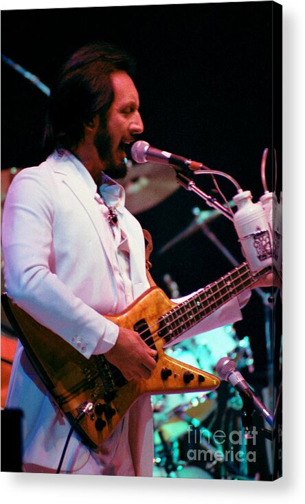 The Who Acrylic Print featuring the photograph John Entwistle of The Who at Oakland Coliseum by Daniel Larsen