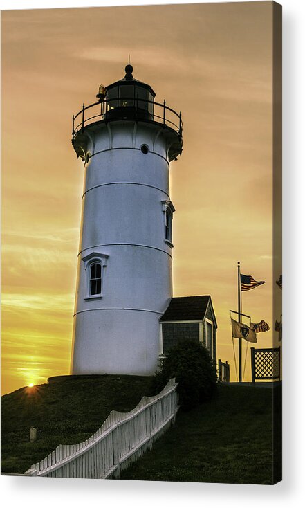 Starburst Acrylic Print featuring the photograph Nobska Lighthouse with Starburst by TS Photo