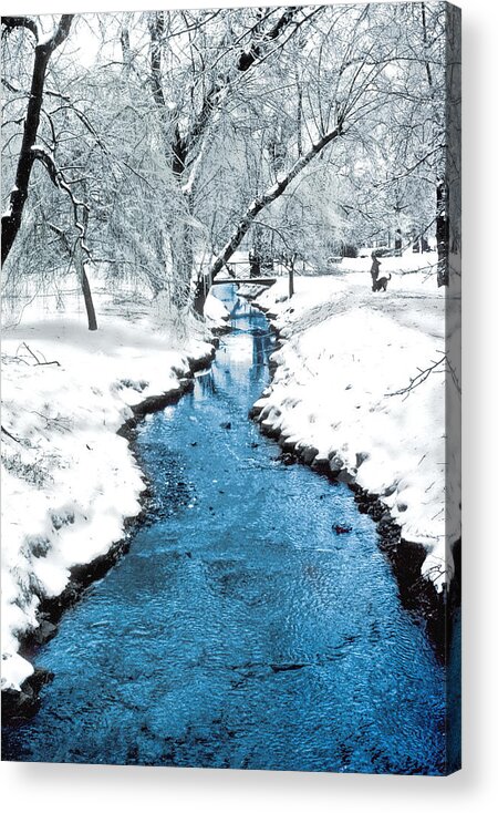 Overnight Snow Acrylic Print featuring the photograph Overnight Snow in Edgemont Park by Kellice Swaggerty